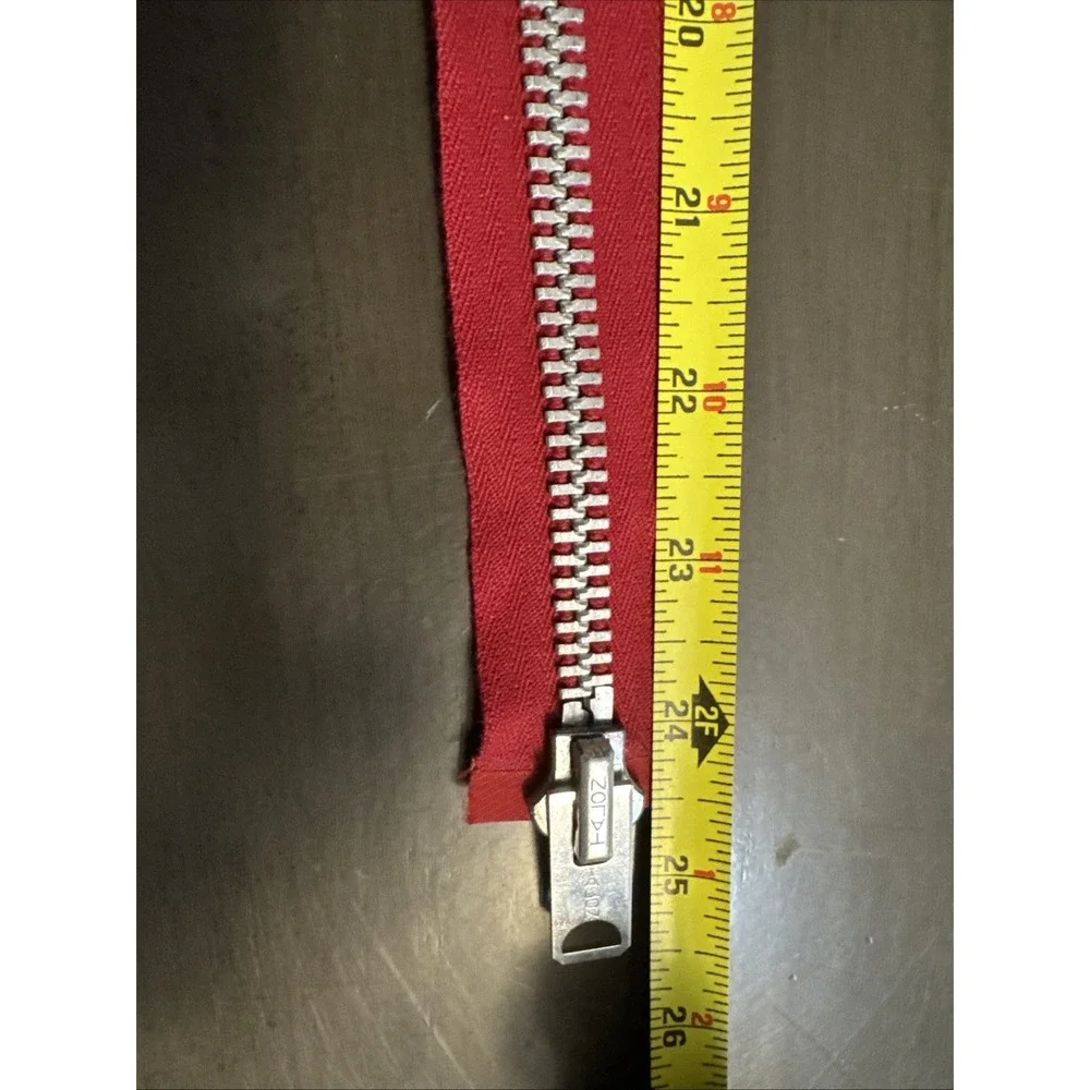 Rare VTG TALON 24'' New‎ 10 Red 1970's Metal Tooth 2-way Separating Zippers